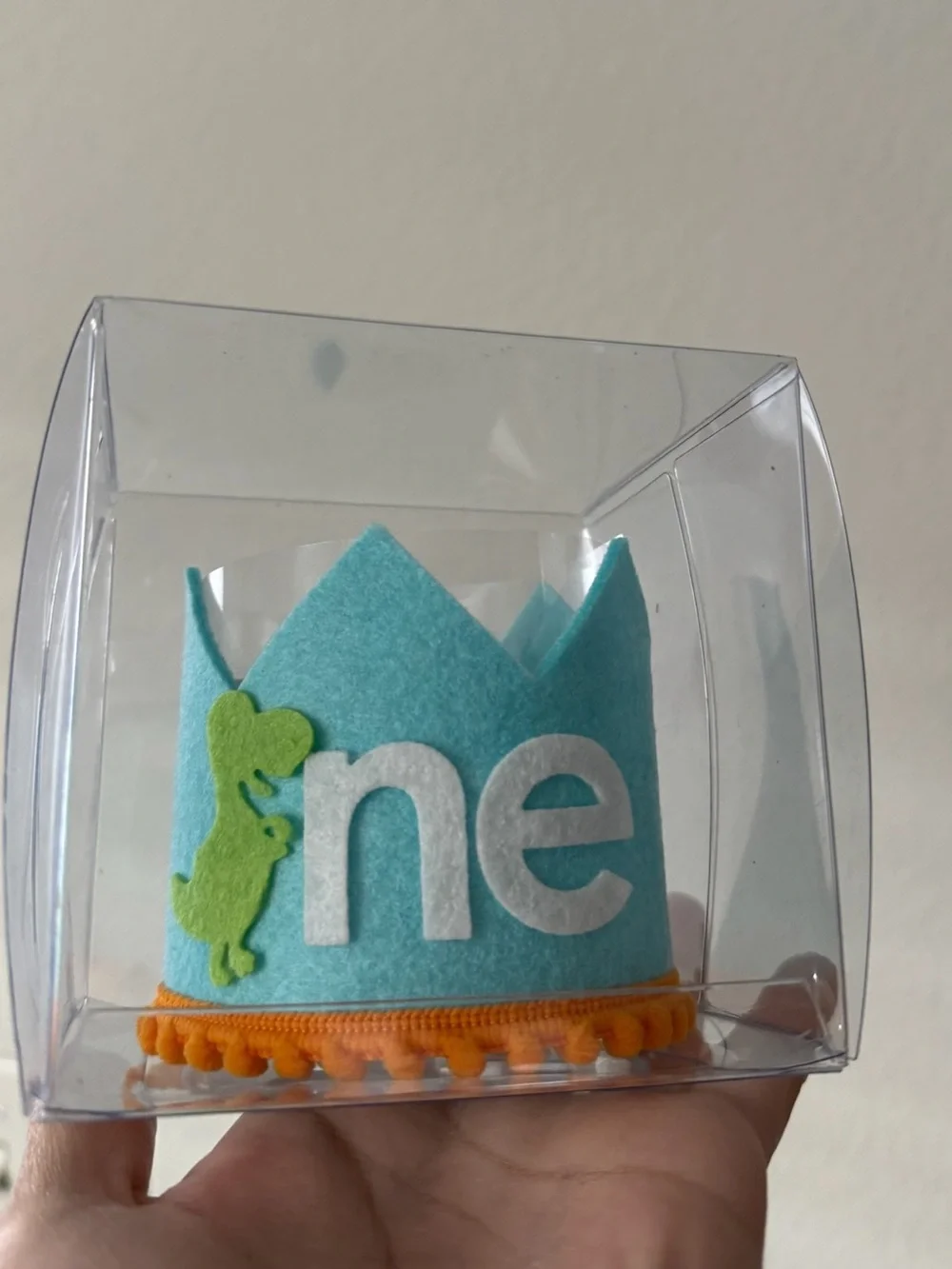Dinosaur First Birthday Crown Hat - boy dino
